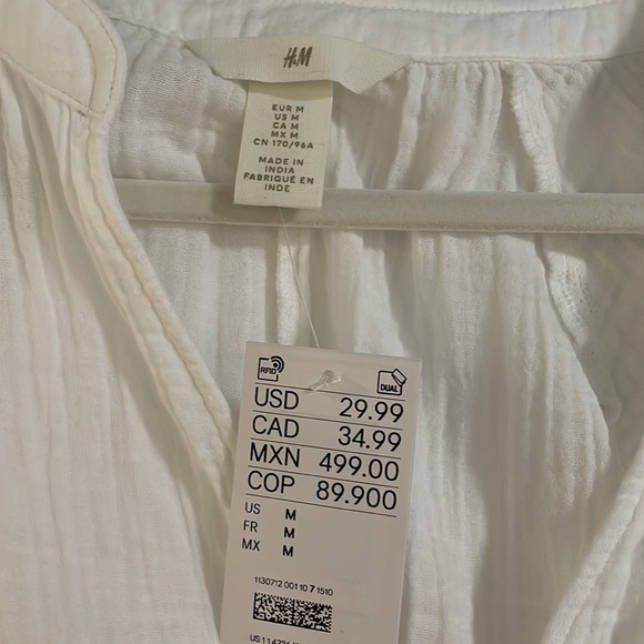 NWT H&M white gauze top - Picture 2 of 5